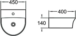 Раковина накладная SantiLine SL-2008 45см белый